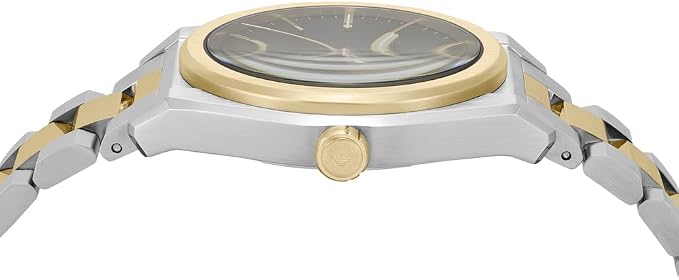 Emporio Armani Herrenuhr 3-Zeiger-Werk Edelstahl zweifarbig